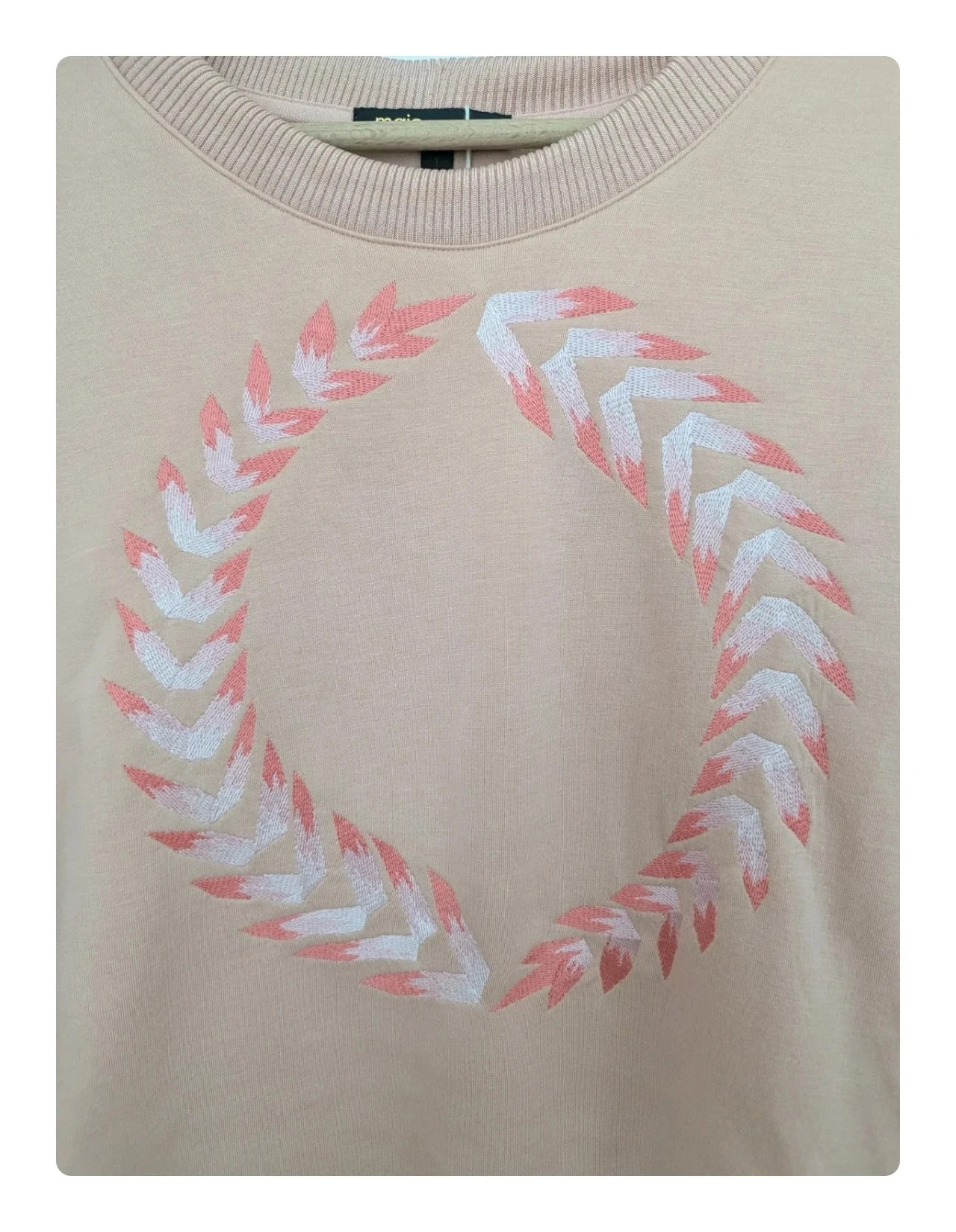 Maje roze geborduurde peach trui - Model Tornade - Maat 1 (S) – photo 5